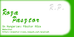 roza pasztor business card